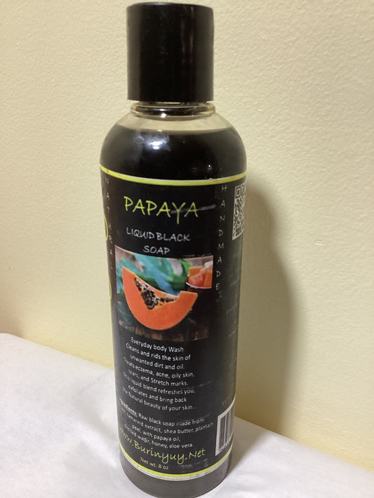 Liquid  African Black Soap papaya scented