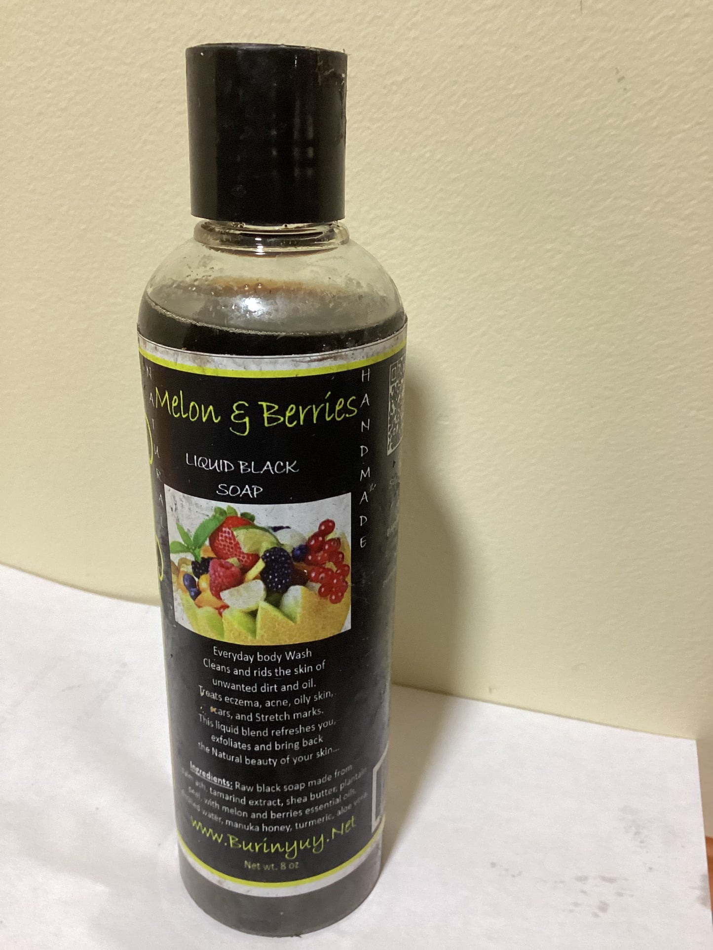 Liquid  African Black Soap Melon & Berries scented