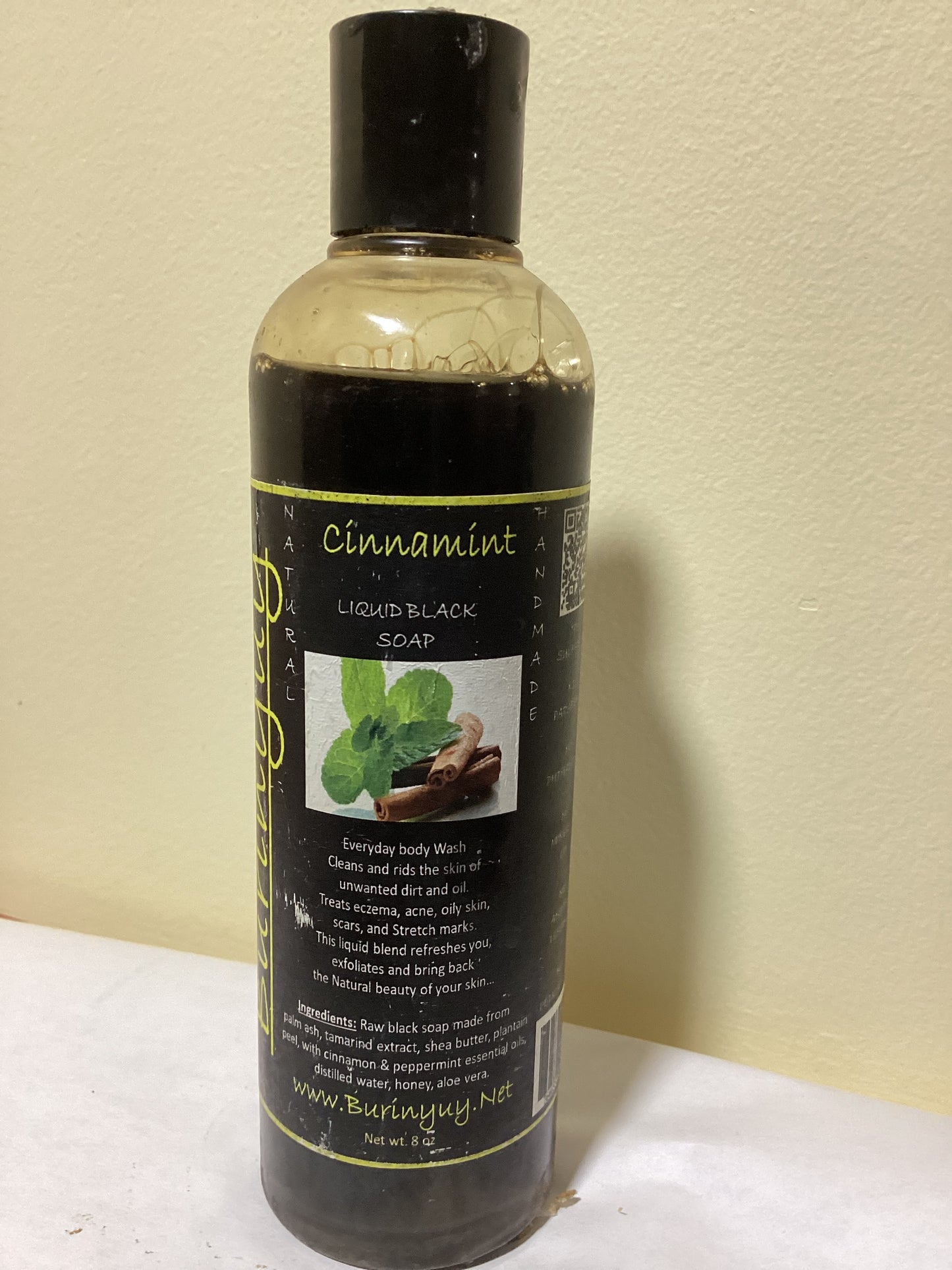 Liquid  African Black Soap Cinnamint scented