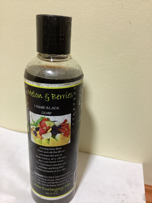 Liquid  African Black Soap Melon & Berries scented