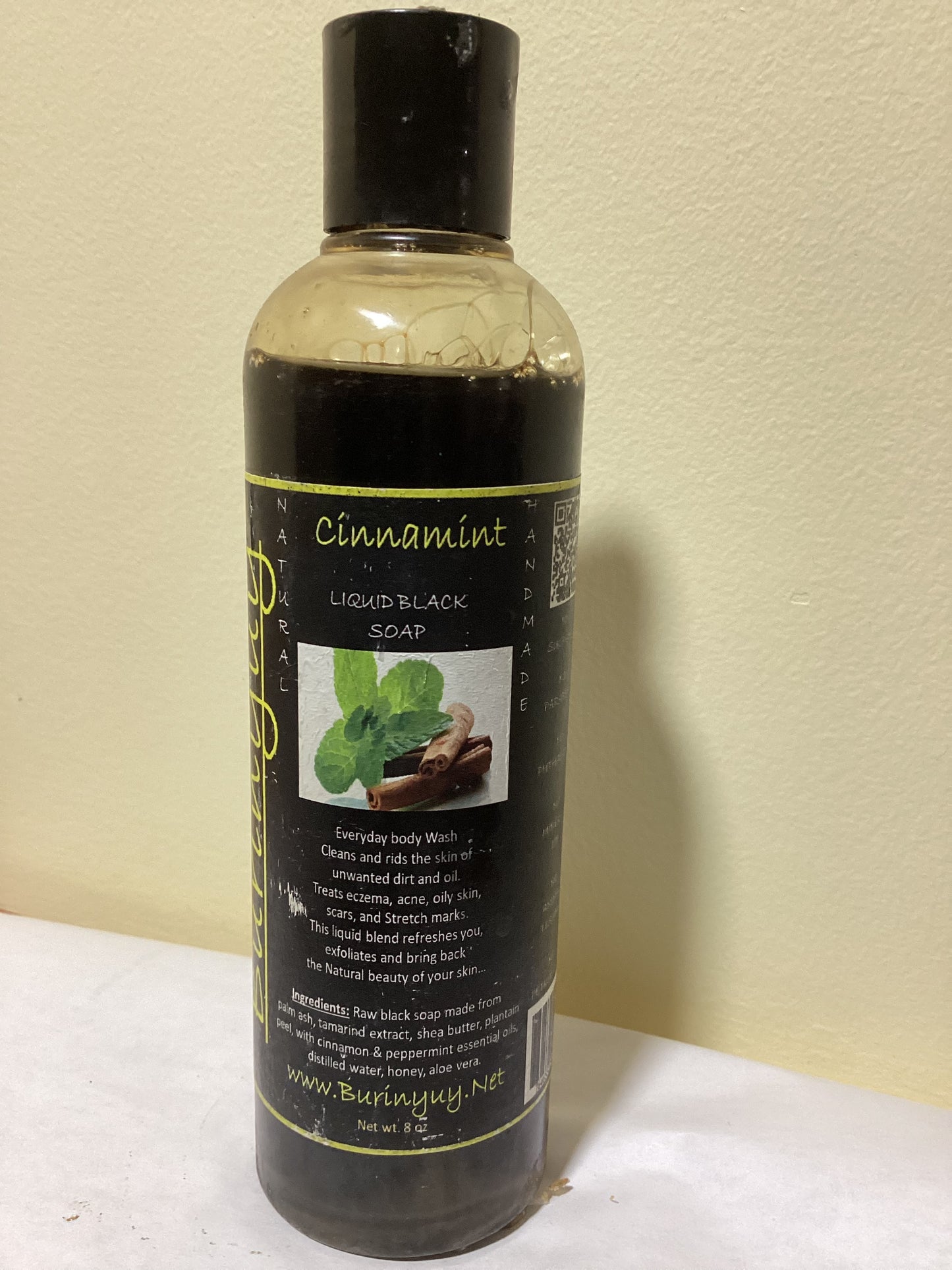 Liquid  African Black Soap Cinnamint scented